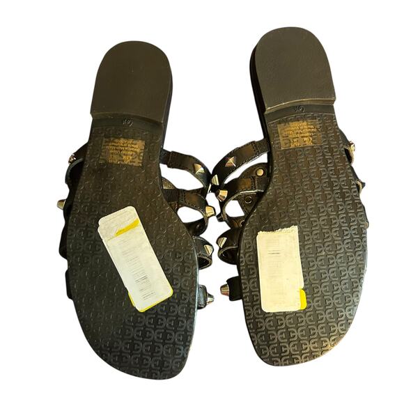 Sam Edelman Black Beatris Leather Sandals SZ 6.5 Studded Slip On Casual Open Toe - Picture 8 of 8